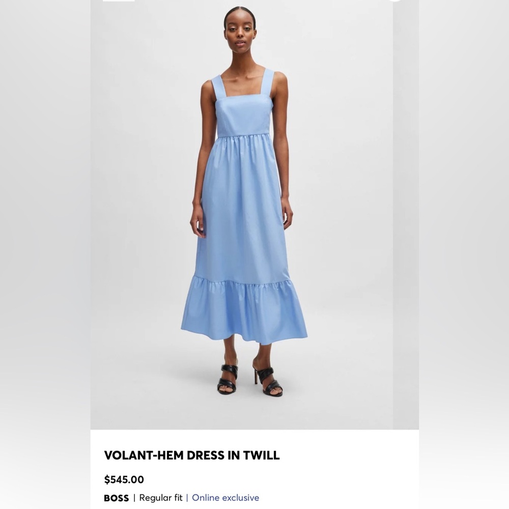 Hugo Boss BOSS Volant-hem dress in twill